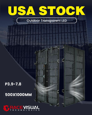 আউটডোর ট্রান্সপারেন্ট এলইডি 3.9-7.8mm পিক্সেল পিচ 500x1000mm ক্যাবিনেট 7680hz রিফ্রেশ রেট 5000nits উজ্জ্বলতা সব ধরনের আউটডোর মঞ্চ ইভেন্টের জন্য উপযুক্ত