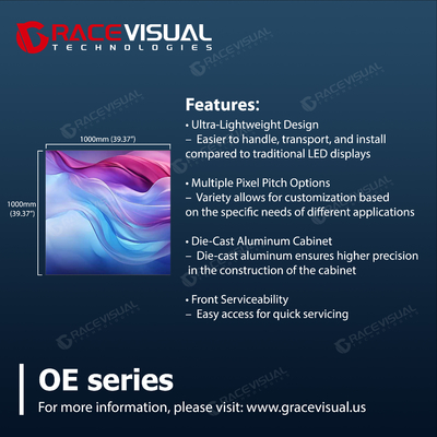 OE Series P3.9 Professional Outdoor LED Display - IP65 Front-Maintenance System with 4000:1 Contrast | Seamless Splicing Technology